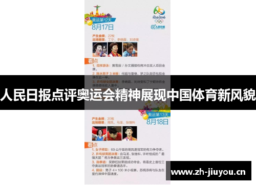 人民日报点评奥运会精神展现中国体育新风貌 人民日报点评奥运会精神展现中国体育新风貌
